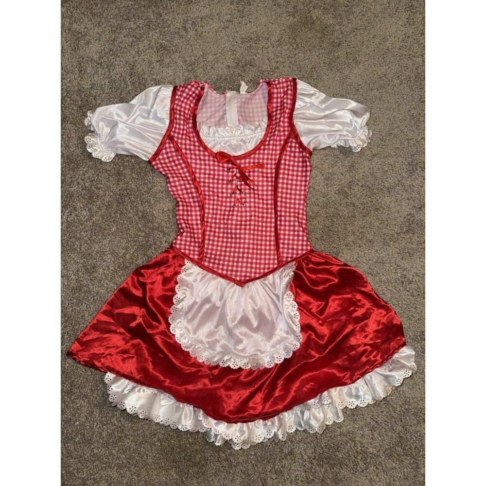 Amscan German Oktoberfest Beer women’s Ruffled Dress Red/White Plus Size medium